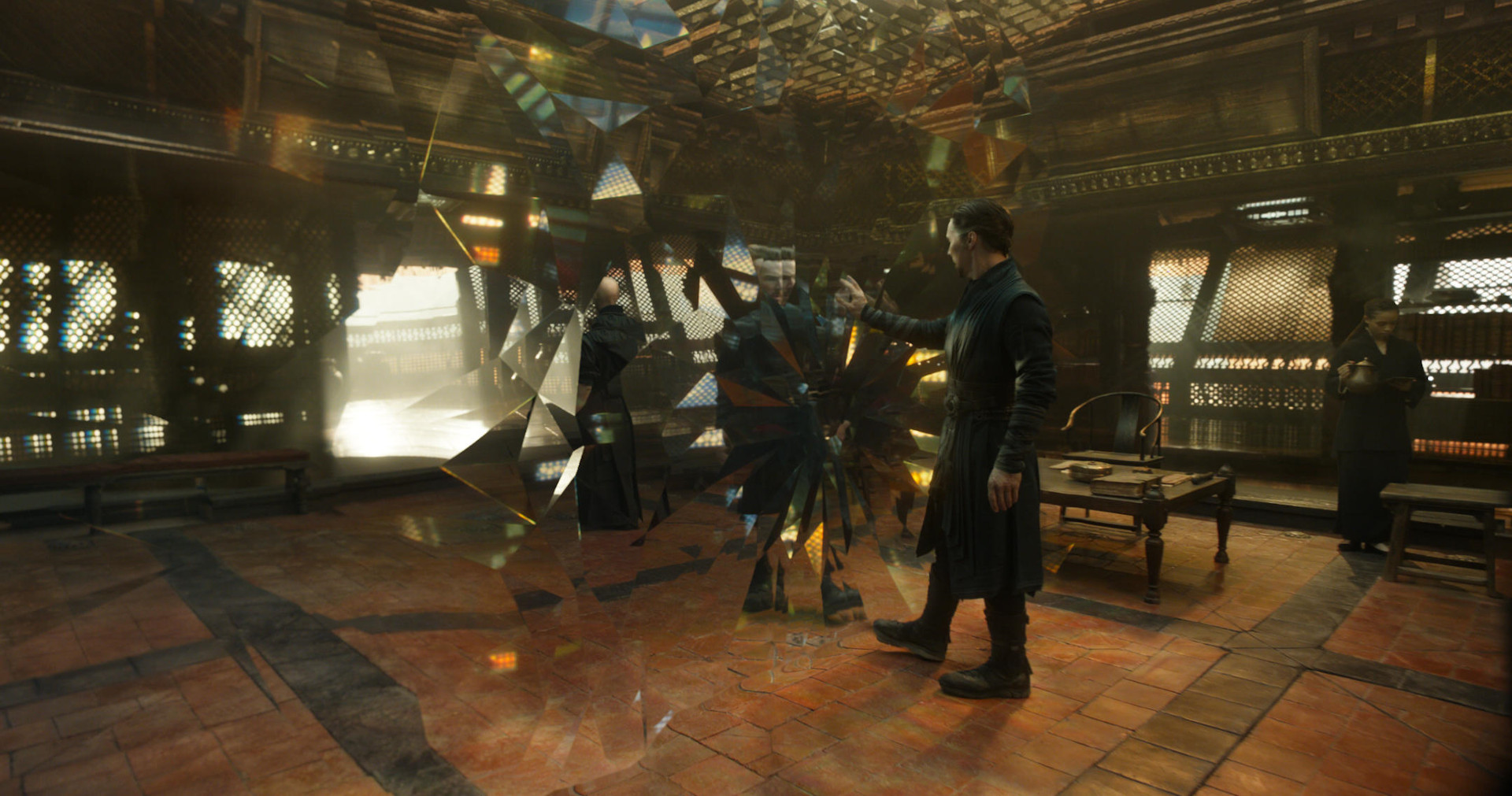 Figure 1. Doctor Stephen Strange (Benedict Cumberbatch) is about to step into the Mirror Dimension as summoned within (or next to) our reality by his mentor, the Ancient One (Tilda Swinton), in the 2016 film Doctor Strange of the wildly popular Marvel Cinematic Universe (MCU).