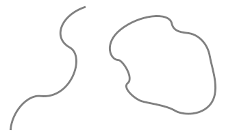 Figure 7. Open and closed strings as fundamental building blocks in string theory.