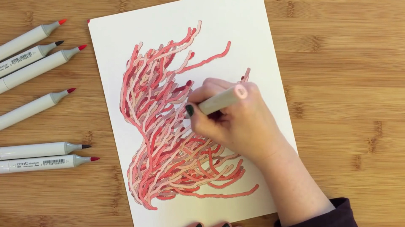 A screenshot of Numberphile’s video showing a partly hand-made version of Edmund Harriss’s visualisation
