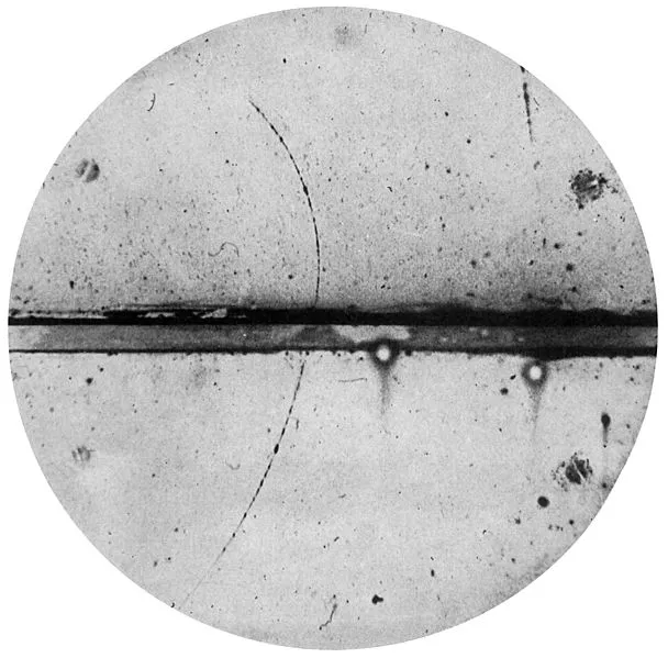 Source: Anderson, Carl D. (1933). “The Positive Electron”. Physical Review 43 (6): 491–494