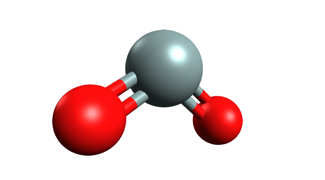 A molecule of silicon dioxode